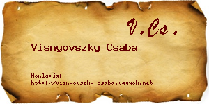 Visnyovszky Csaba névjegykártya